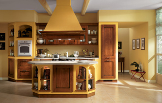 Solid wood rustic style kitchen  cabinets