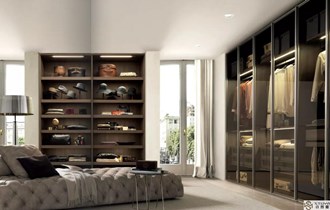 Modern design home furniture minimalist style Custom glass door wardrobe cabinet