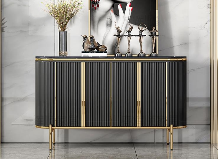 Marble Ultra-Thin Side Cabinet Narrow Light Luxury Rock Slab Integrated Solid Wood Home Modern Simplicity Against The Wall Kitchen 