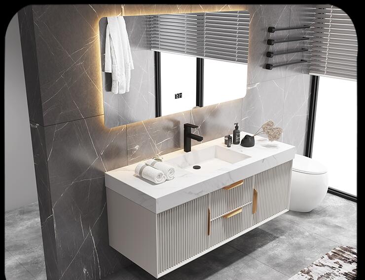 Modern solid wood bathroom cabinet