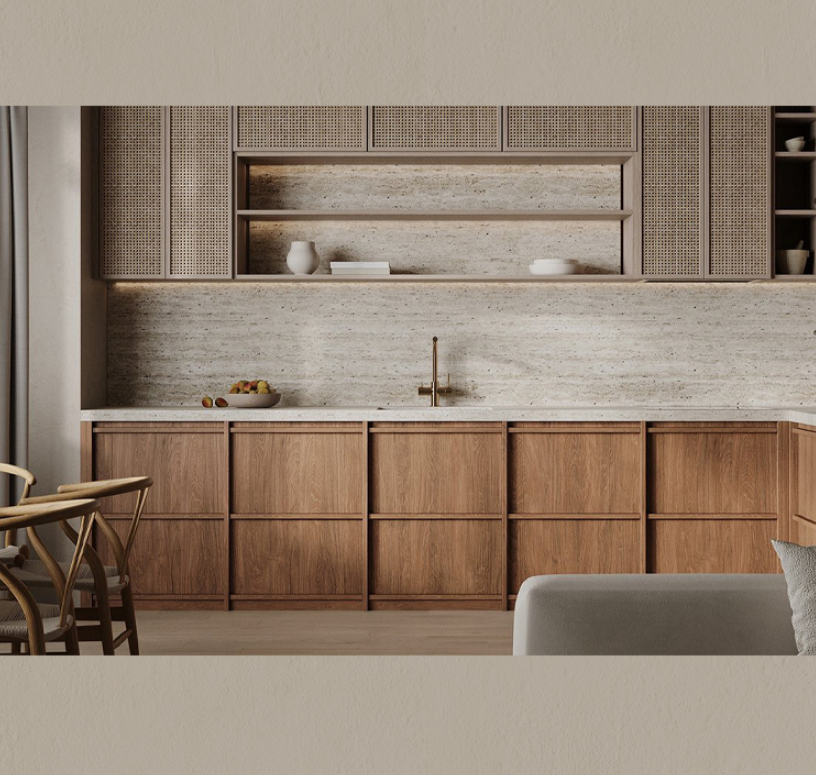 home furniture for kitchen 2022 rattan door kitchen cabinet