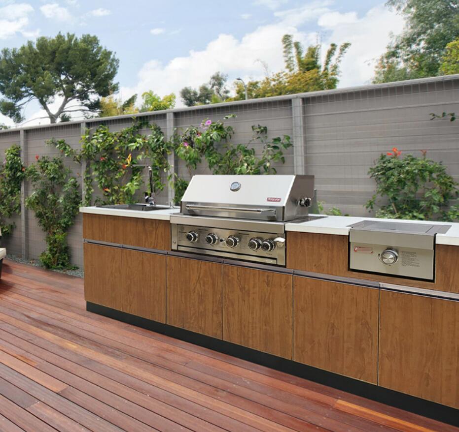 Courtyard villa barbecue cabinet outdoor kitchen barbecue table operation table Stainless steel BBQ kitchen