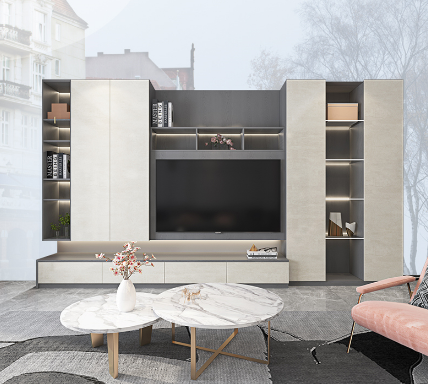 living room TV cabinet background wall customization tv cabinet designs modern