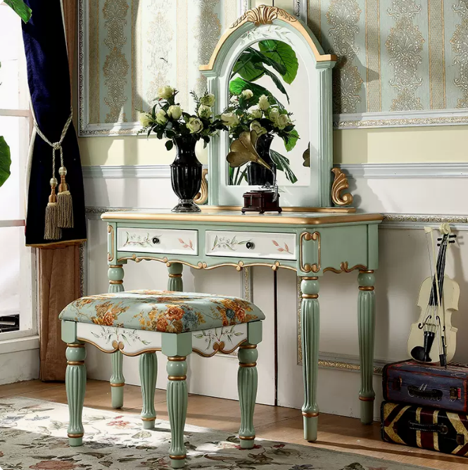 Design Bedroom Furniture Floor Standing Vanity Unit with Worktop TV Cabinet with Dressing Table