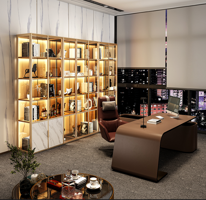 New luxury glass show cabinet  display cabinet, manual storage cabinet media cabinet