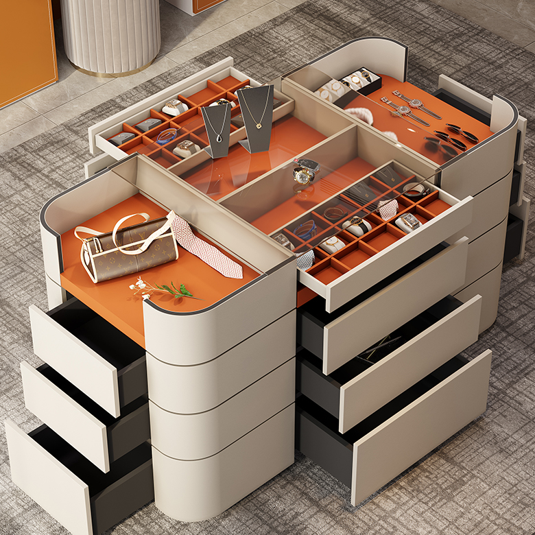 wardrobe folging storage island cabinet Modern jewelry display cabinet 