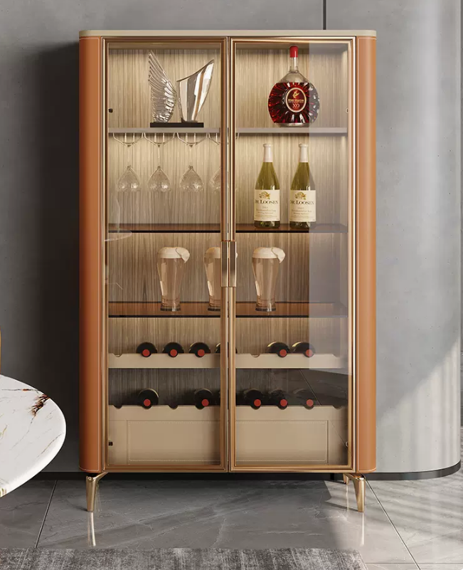 Modern tall wine rack High grade glass door storage cupboard Red wine storage cabinet