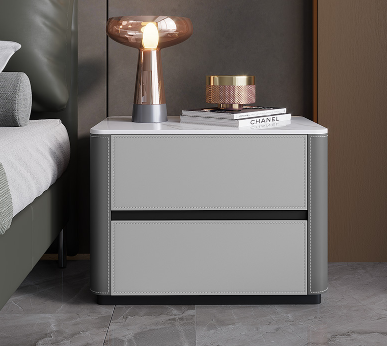 storage Post modern low media stand solid wood cabinet skin rock bed side cabinet