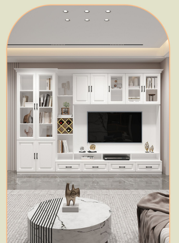Customized living room Furniture corner tv stand for 75 inch tv