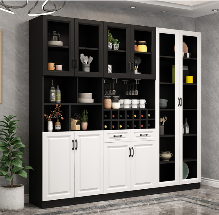 glass door cabinet living room with ELD light storage cabinet home living room cabinet