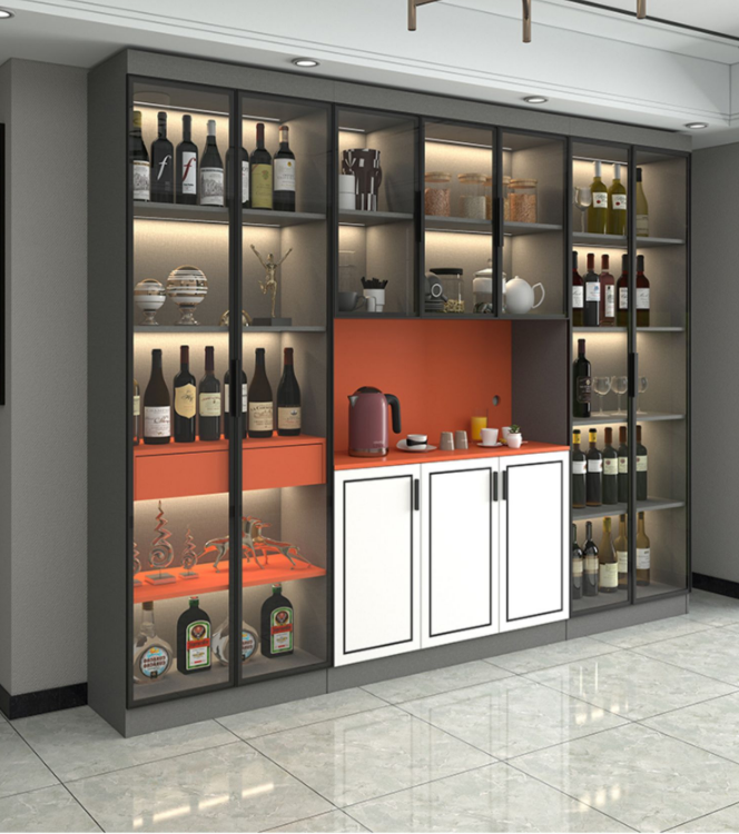 High-end storage drawers solid wood display cabinet can be customized for living room dry kitchen