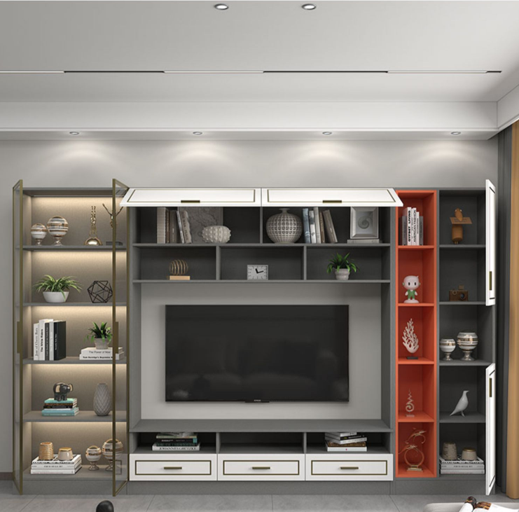 TV cabinet living room glass door cabinet entertainment center living room 85