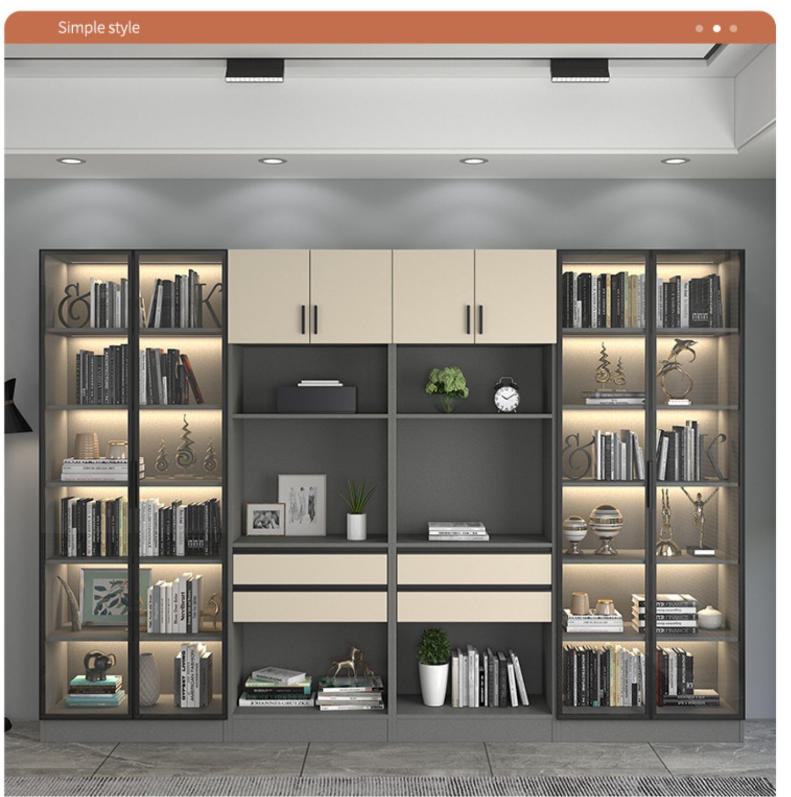 New Display cabinet combined glass door high-grade wardrobe drawer cabinet aluminium