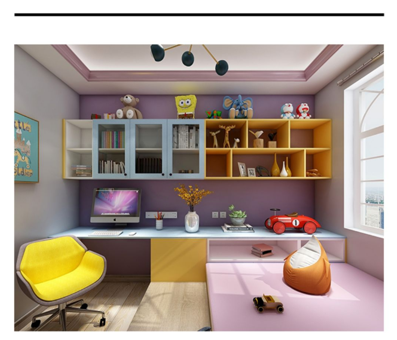 Modern  complete bedroom sets with bed and wardrobes tatami simple style wardrobe in children′s room
