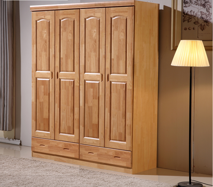 Modern  Small lucury wardrobe Customized walnut solid wood door wardrobe cabinet