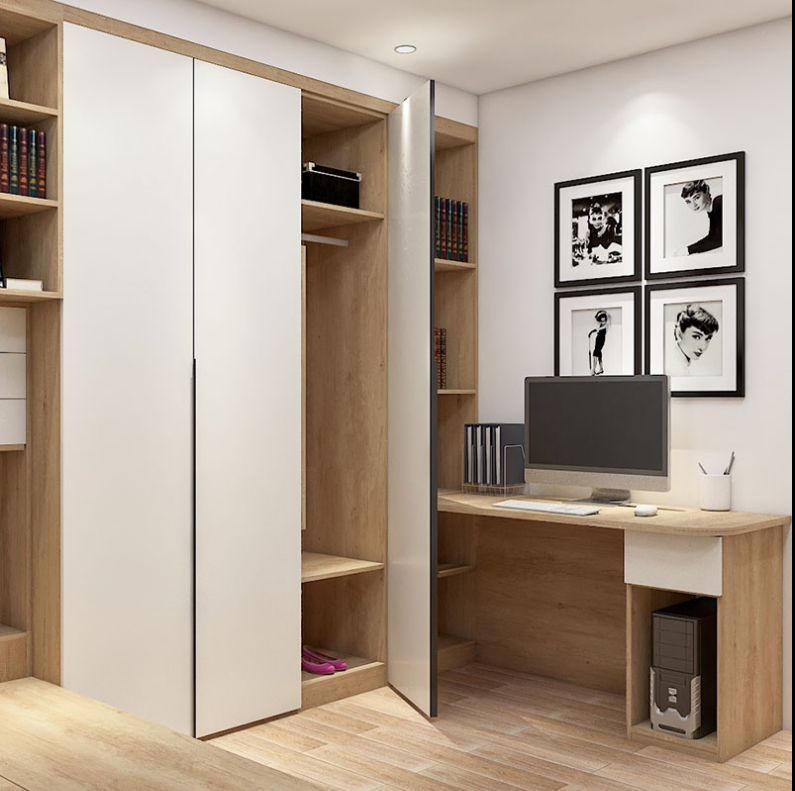 Customized tatami bed in the whole house small bedroom wardrobe with desk  wardrobe bracket staircase
