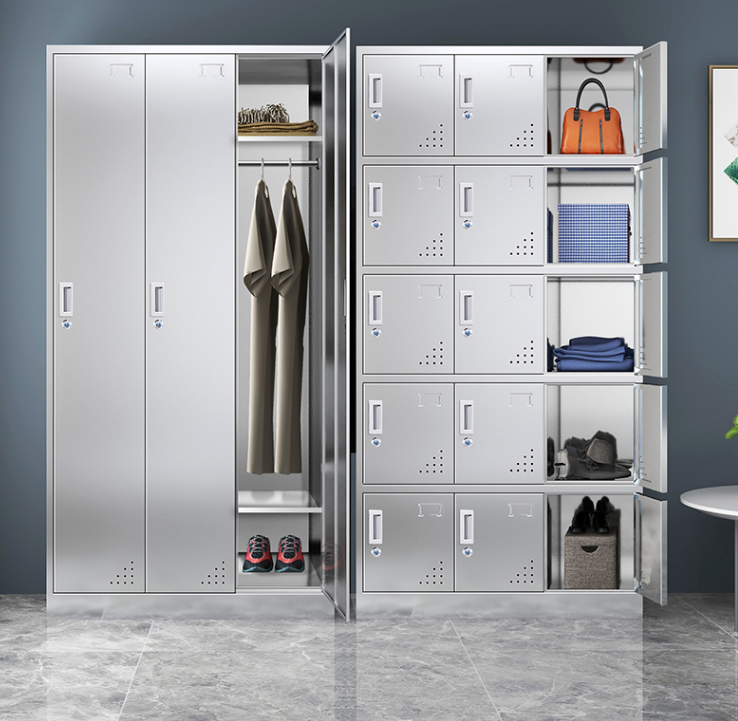 2023 new 304 stainless steel cabinet cupboard wardrobe  Swing door home cabinet