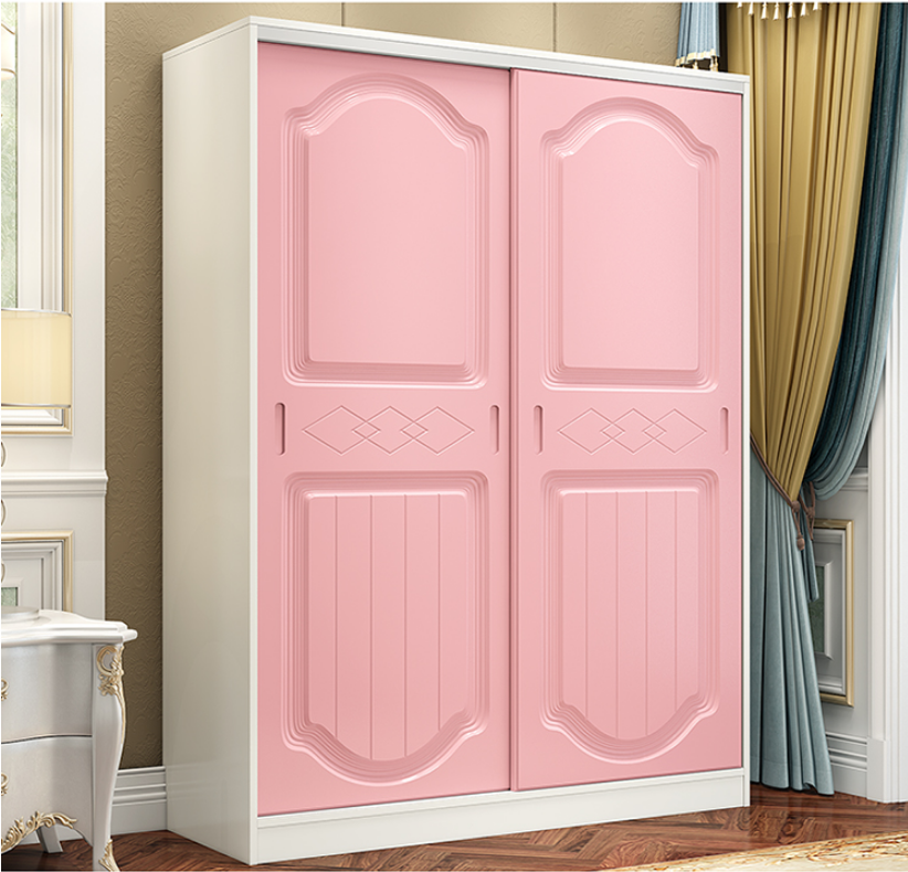 new factory Cheap Price single  wardrobe Bedroom 2 column wooden cloth wardrobe