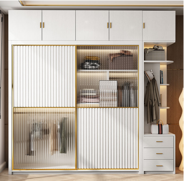 tv wardrobe designs glass sliding door wardrobe Modern household bedroom cabinet