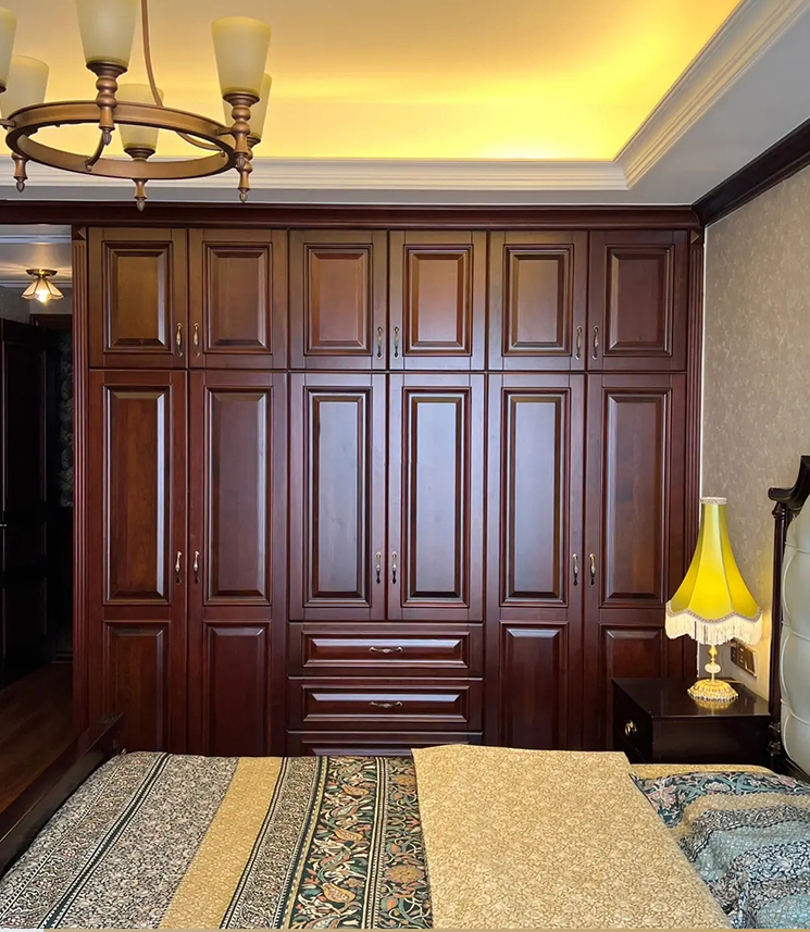 Pure log European style wardrobe Solid wood walk-in wardrobe combination  foldable wardrobe pictures