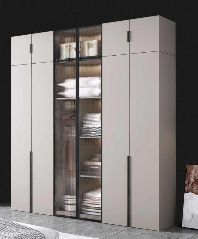 Cream style large wardrobe home bedroom modern and fashionable melamine wardrobe 3door