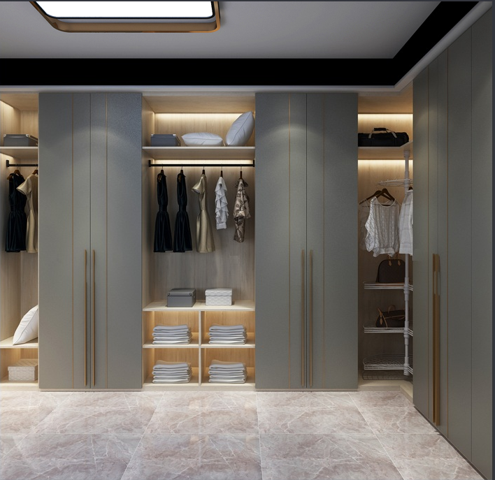 Open wardrobe Custom corner walk-in closet design portable wardrobe modular cabinet